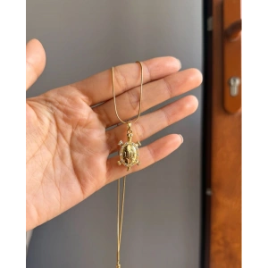 Kaplumbağa Modeli Çelik Gold Kolye
