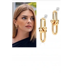 Tfn Model Gold Sallantılı Vip Küpe