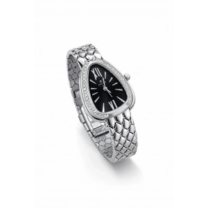 Üçgen Tasarım Taşlı Kadın Saat Marka Model Gümüş Renkli