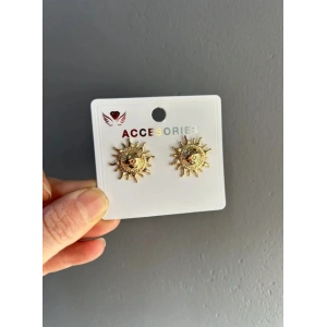 Vip Kaplama Gold Renkli Güneş Detay Küpe