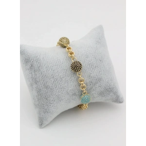 Xuping Kuyumcu Model 14K Altın Kaplama Taşlı Nazar Bileklik