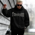 FREEDOM Taş Baskı Unisex Oversize Hoodie