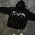 FREEDOM Taş Baskı Unisex Oversize Hoodie