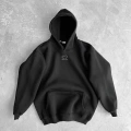 MOTİVE ROMANTİK Taş Baskı Unisex Hoodie(SİYAH)