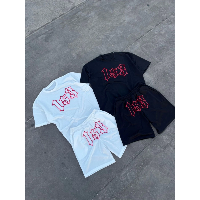 153 BASKILI UNISEX ŞORT TAKIM(SİYAH)