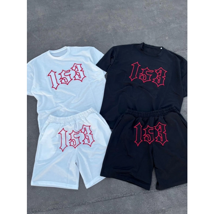 153 BASKILI UNISEX ŞORT TAKIM(SİYAH)