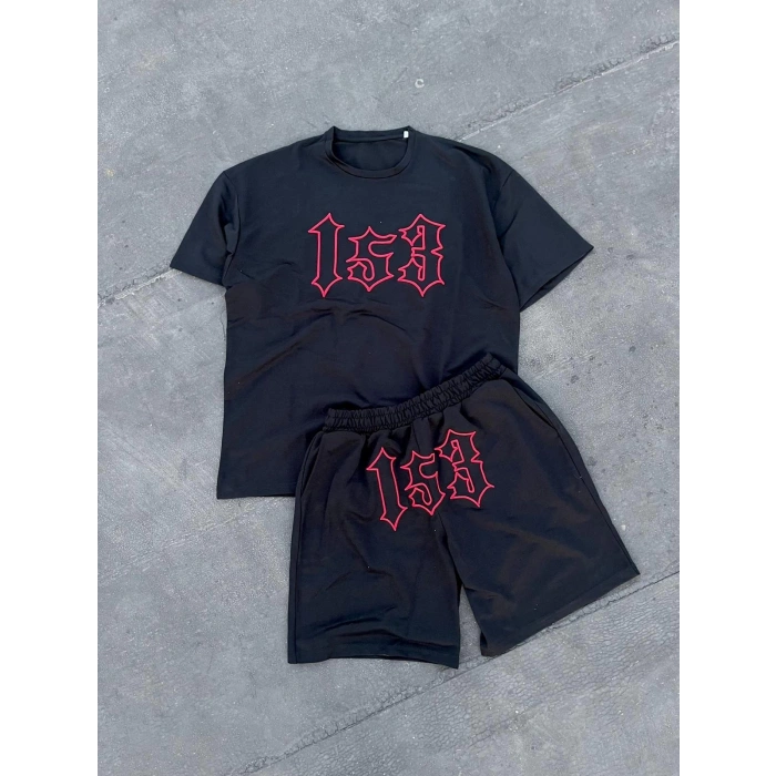 153 BASKILI UNISEX ŞORT TAKIM(SİYAH)