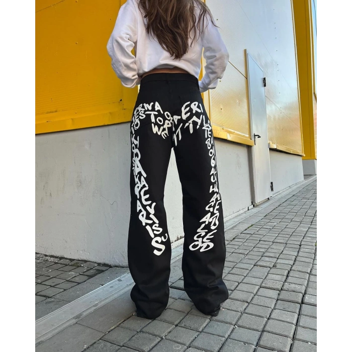 STREET WEAR BASKI RELAXED FİT JEAN