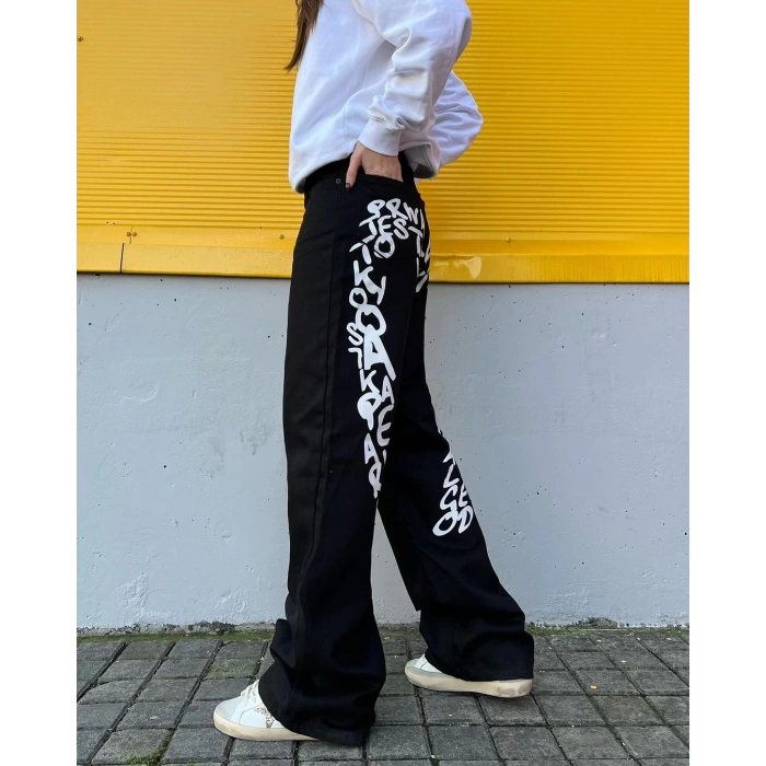 STREET WEAR BASKI RELAXED FİT JEAN