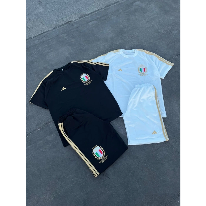 ADİDAS ITALIA BASKI UNISEX ŞORT TAKIM(BEYAZ)