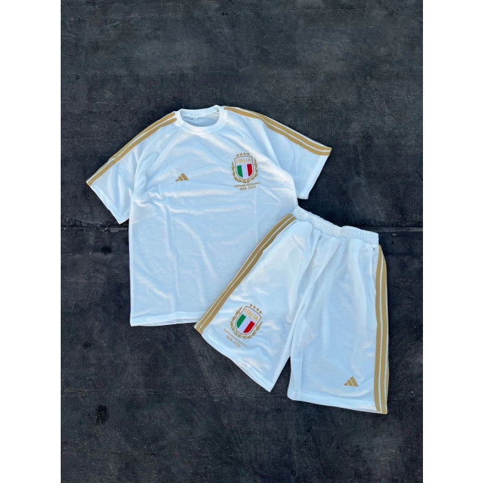 ADİDAS ITALIA BASKI UNISEX ŞORT TAKIM(BEYAZ)