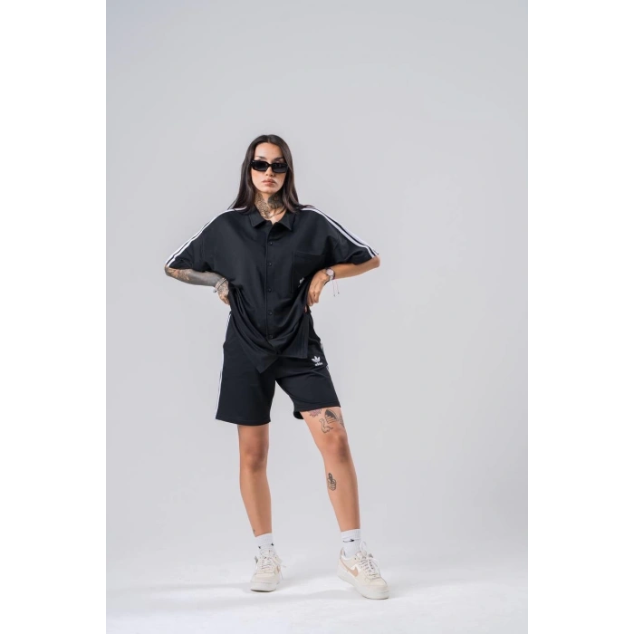 ADS ŞERİTLİ UNISEX ŞORT TAKIM