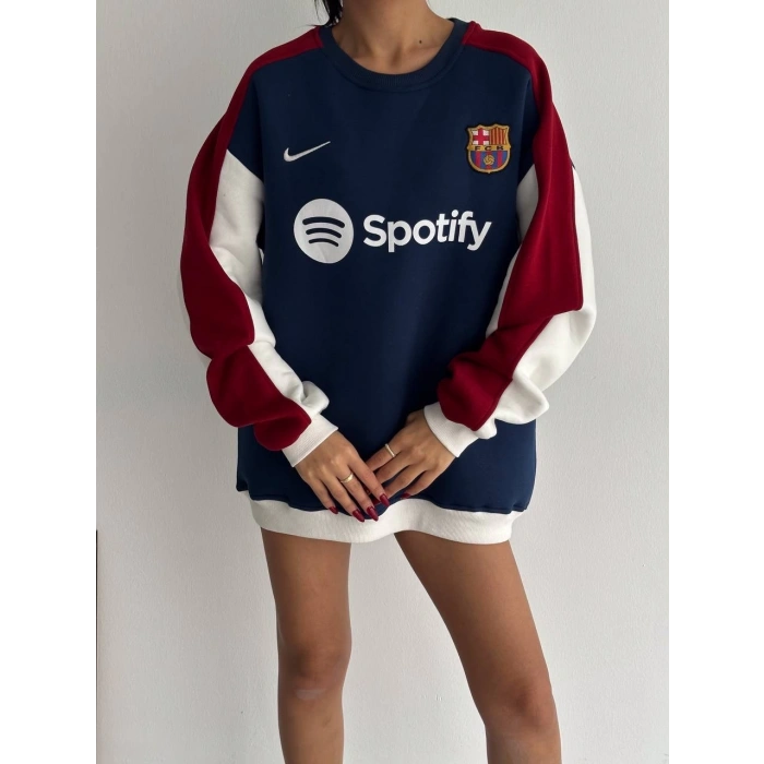 BARCELONA Unisex Şardonlu Sweatshirt