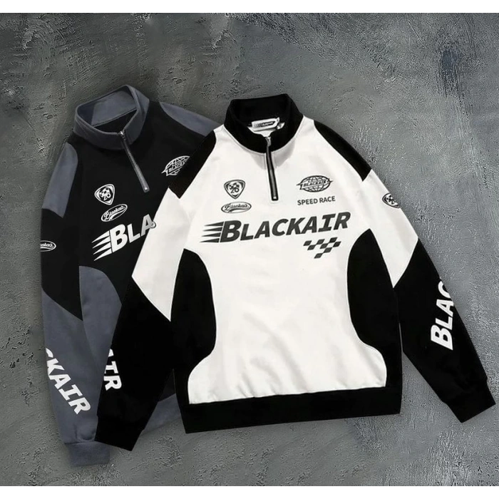 BLACKAIR Yarım Fermuar Şardonlu Unisex Sweatshirt