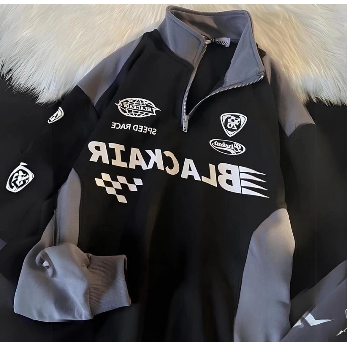 BLACKAIR Yarım Fermuar Şardonlu Unisex Sweatshirt