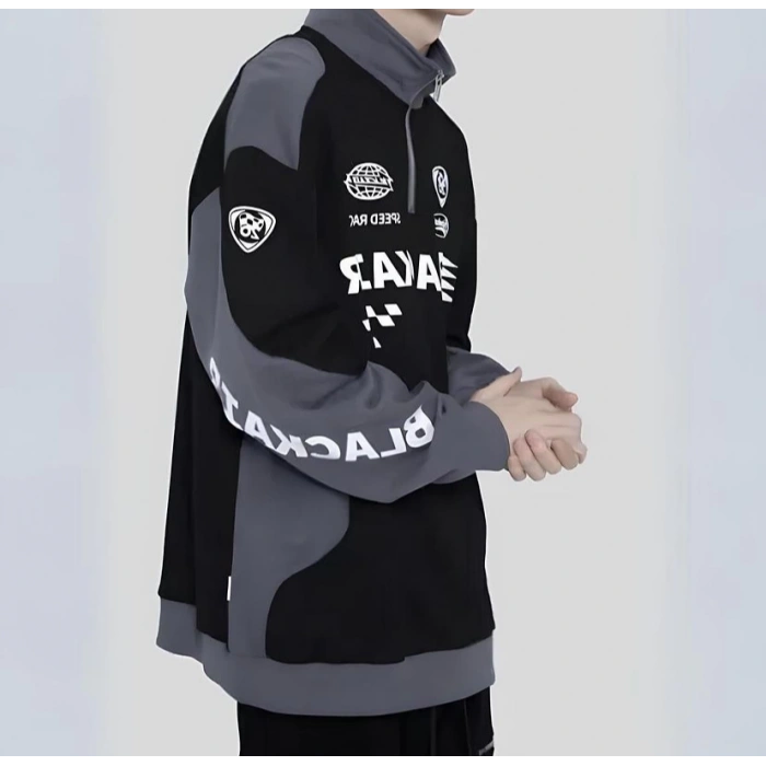 BLACKAIR Yarım Fermuar Şardonlu Unisex Sweatshirt