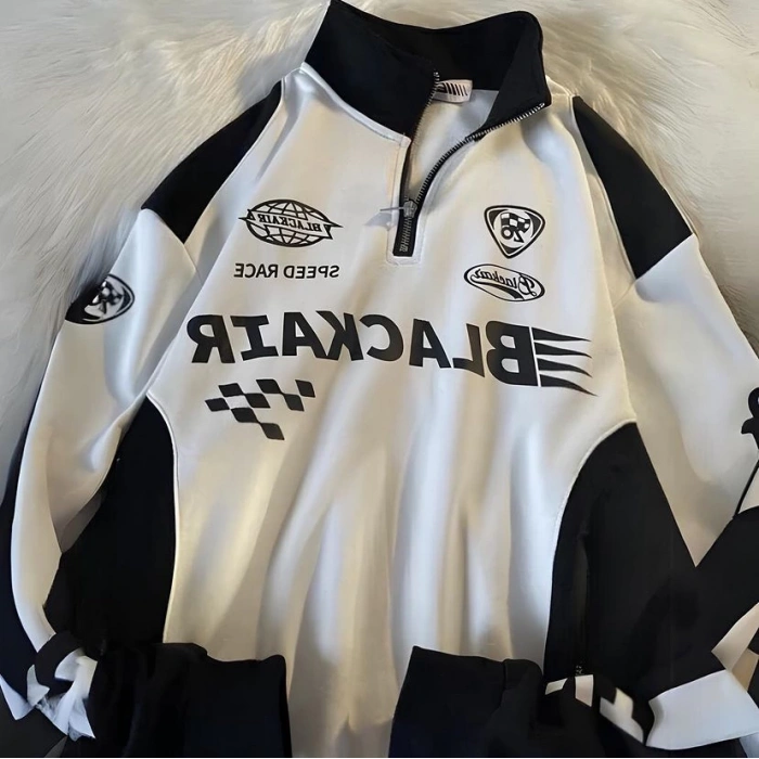 BLACKAIR Yarım Fermuar Şardonlu Unisex Sweatshirt