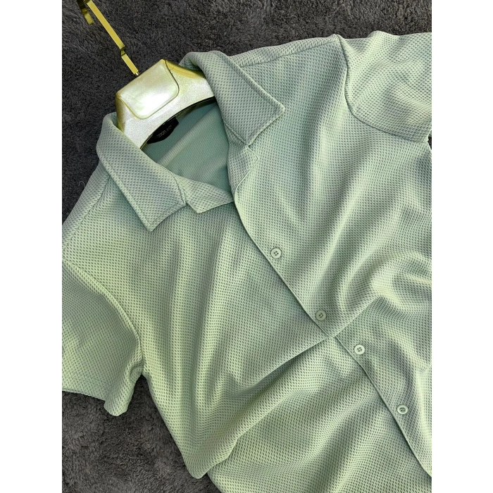 Çağla Örme Slim Gömlek