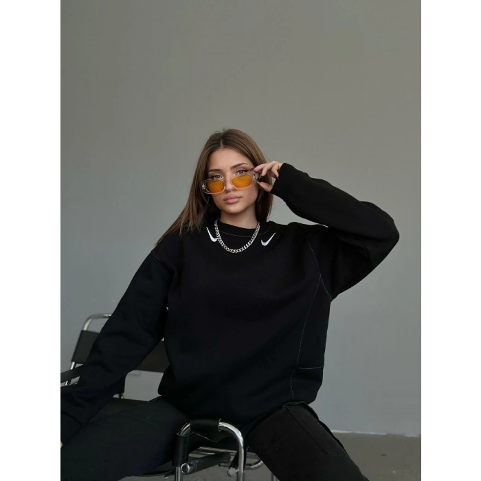 NK Logolu Unisex Oversize Sweatshirt