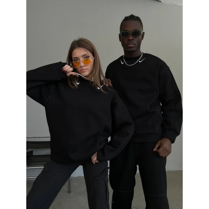 NK Nakışlı 3 İplik Unisex Sweatshirt