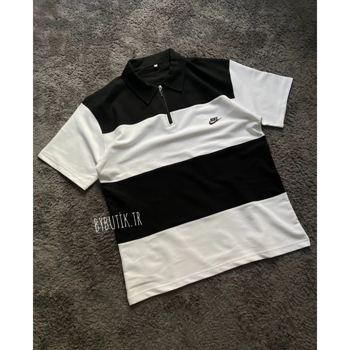 NK POLO YAKA UNISEX OVERSIZE TSHIRT (SİYAH)