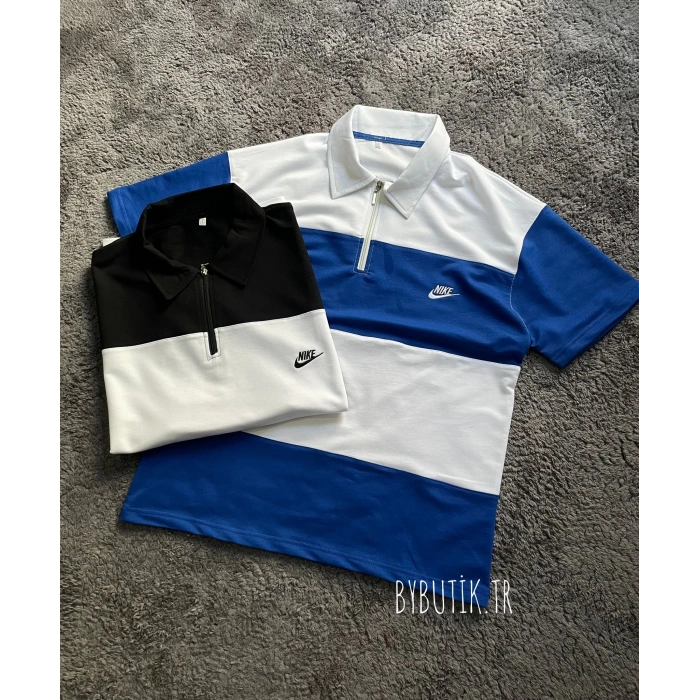 NK POLO YAKA UNISEX OVERSIZE TSHIRT (MAVİ)