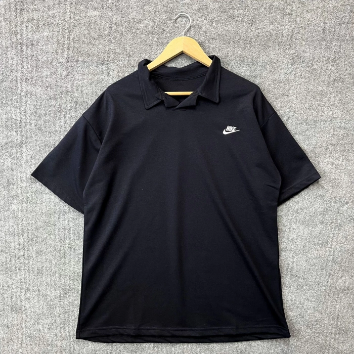 NK Polo Yaka Unisex Oversize Tshirt (SİYAH)