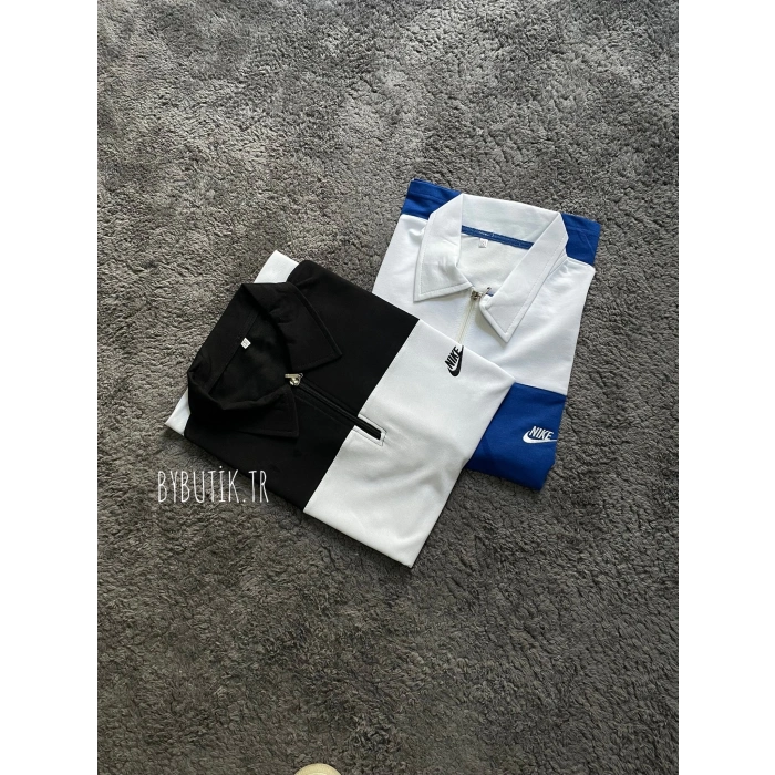 NK POLO YAKA UNISEX OVERSIZE TSHIRT (MAVİ)