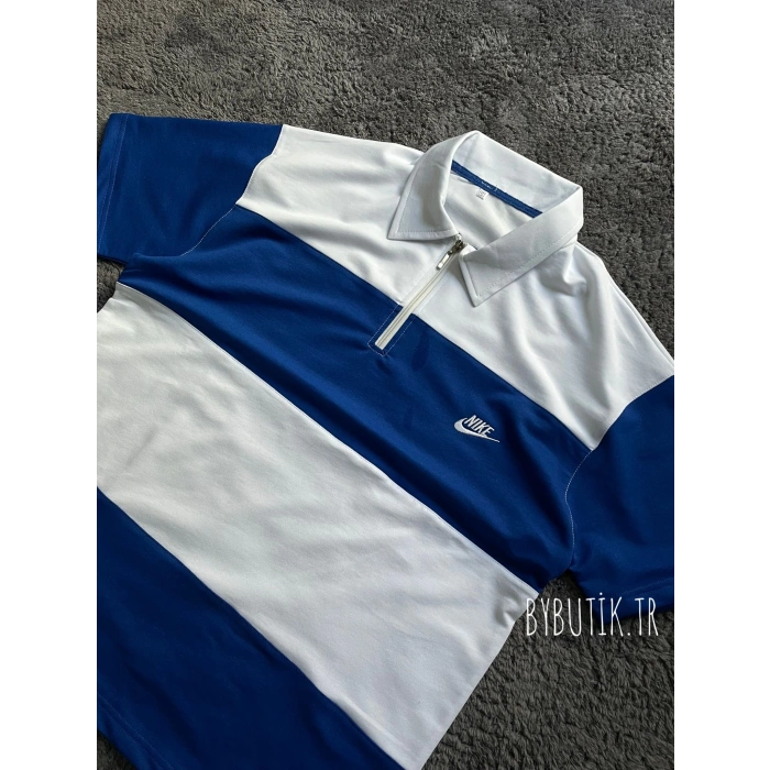 NK POLO YAKA UNISEX OVERSIZE TSHIRT (MAVİ)