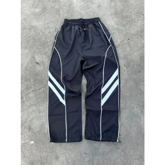 PAÇA AYARLANABİLİR UNISEX PARAŞÜT KUMAŞ EŞOFMAN (SİYAH)