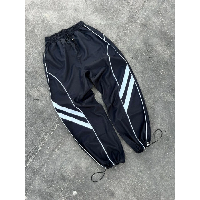 PAÇA AYARLANABİLİR UNISEX PARAŞÜT KUMAŞ EŞOFMAN (SİYAH)