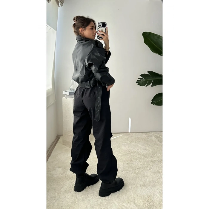 KARGO PARAŞÜT PANTOLON (SİYAH)