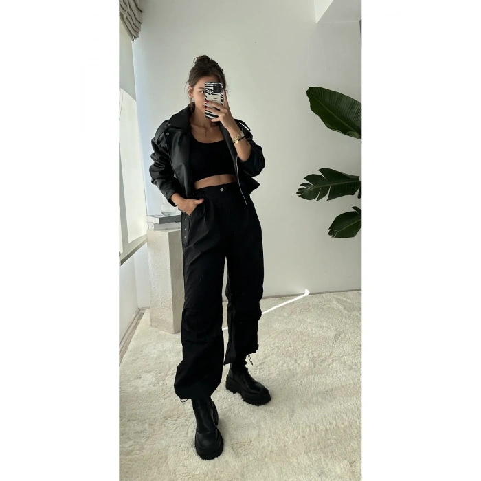 KARGO PARAŞÜT PANTOLON (SİYAH)