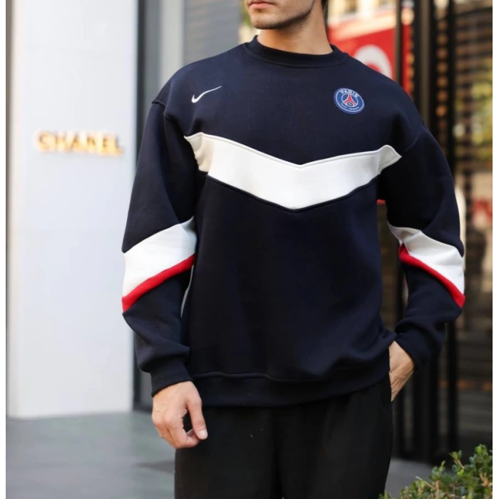 PSG Baskılı 3 İplik Unisex Sweatshirt (LACİVERT)