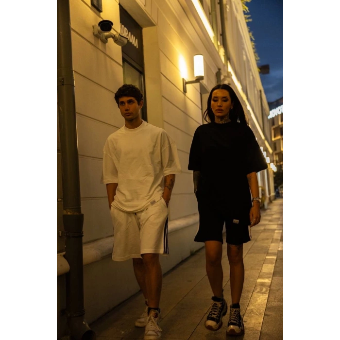 ŞERİT DETAY UNİSEX ŞORT TAKIM