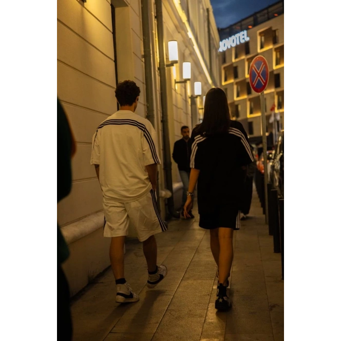 ŞERİT DETAY UNİSEX ŞORT TAKIM