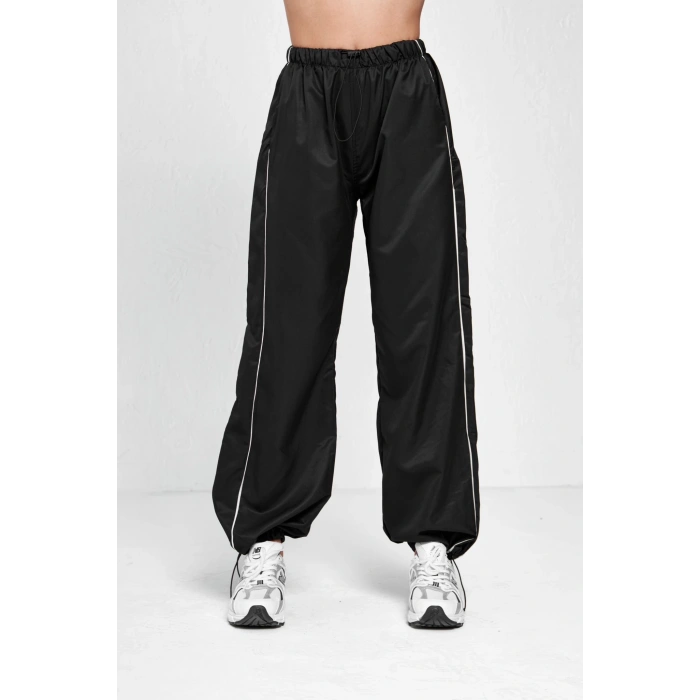 Şeritli Unisex Pantolon (SİYAH)