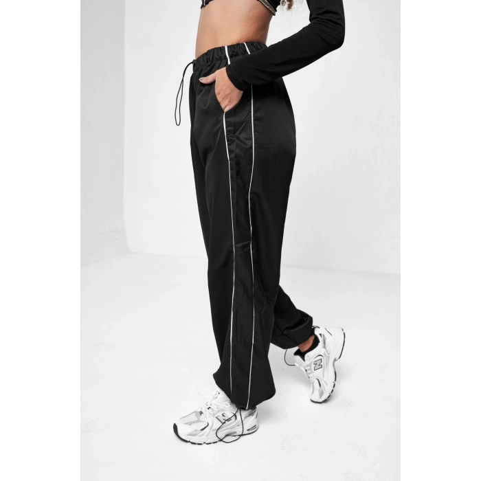 Şeritli Unisex Pantolon (SİYAH)