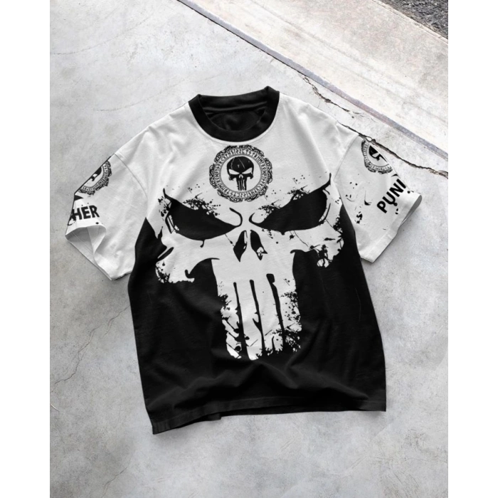 SKULL BASKI UNISEX OVERSIZE TSHIRT