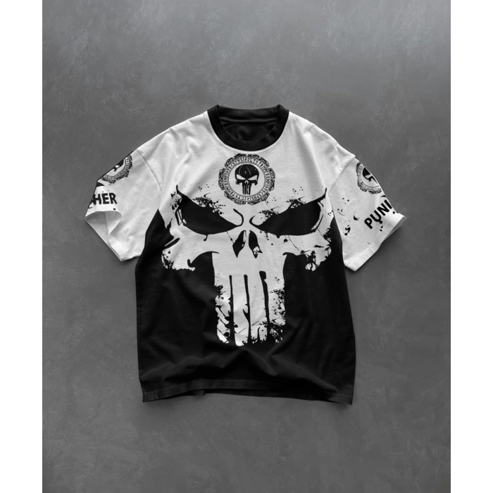 SKULL BASKI UNISEX OVERSIZE TSHIRT