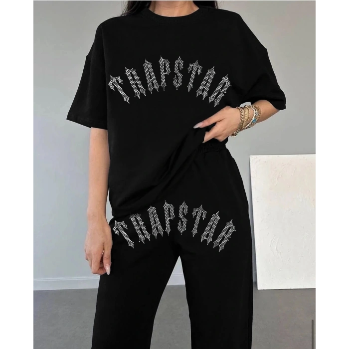 TRAPSTAR TAŞ BASKI 2 İPLİK UNISEX TAKIM(SİYAH)