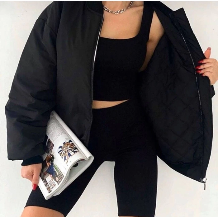 Unisex Kapitoneli Bomber Ceket