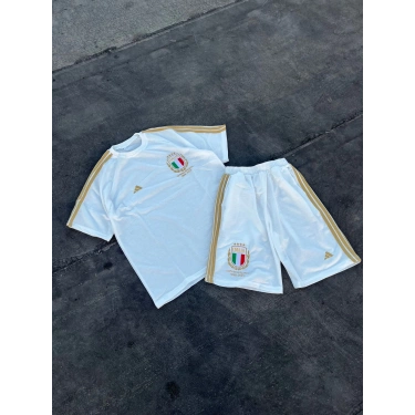 ADİDAS ITALIA BASKI UNISEX ŞORT TAKIM(BEYAZ)