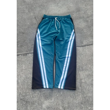 ŞERİT DETAY UNISEX EŞOFMAN ALTI (PETROL-LACİ)