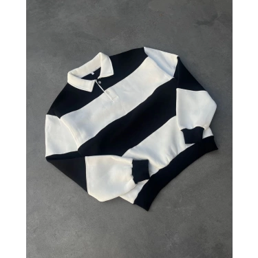 ŞERİT POLO YAKA  UNISEX SWEATSHIRT