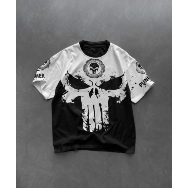 SKULL BASKI UNISEX OVERSIZE TSHIRT