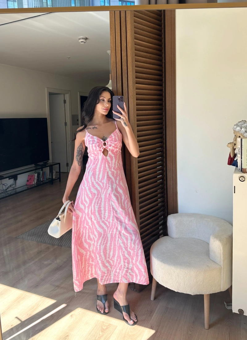 Savana Elbise Pembe