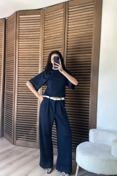 Oversize Bluz & Palazzo Pantolon Takım