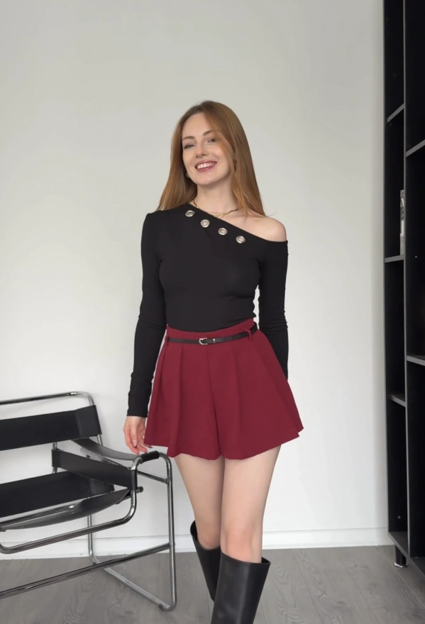 Siyah Linda Kuşgözü Bluz