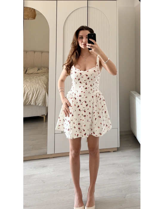 Leila Çiçekli Zr Muadil Volümlü Elbise